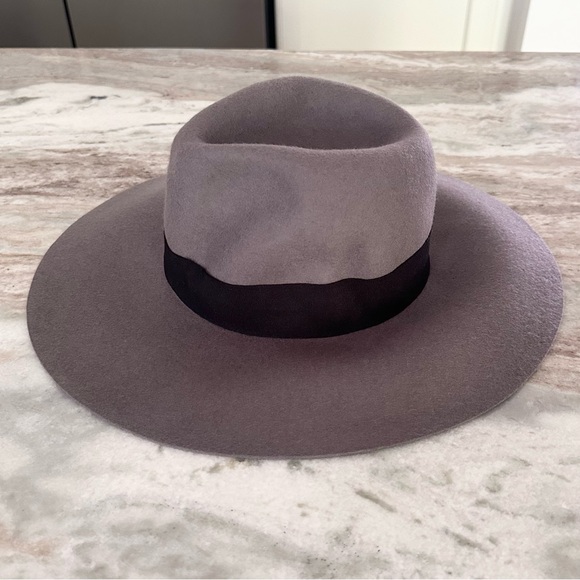 Grey & Black Wool Wide Floppy Brim Fall Hat - Picture 1 of 13